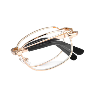 高档折叠眼镜老花镜老花男中老年水晶高清防蓝光天然石头老光眼镜