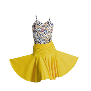 2025新款儿童拉丁舞蹈裙女童练功服装女孩秋冬拉丁比赛考级规定服