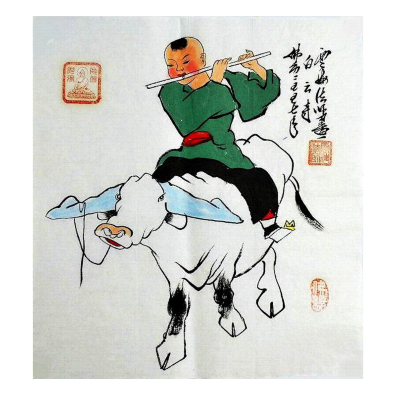 斗方国画童子人物画纯手绘百子图