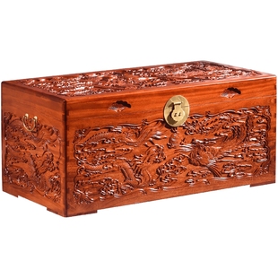 博瑶香樟木箱子结婚实木雕花收藏箱婚嫁陪嫁箱字画箱书画箱储物