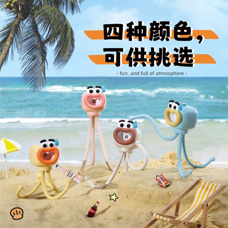 卡通可爱章鱼小夜灯女生卧室氛围灯桌面DIY手机支架摆件批发