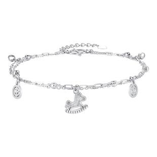 潮宏基铂雅马上有钱铂金手链PT950手饰双层钱币爆闪白金妇女节