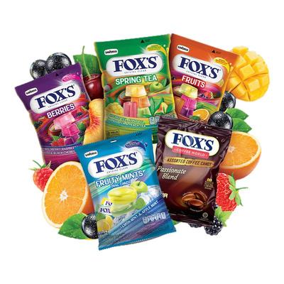 印尼foxs水晶糖四季茶味印尼进口什锦水果糖薄荷硬糖零食礼物