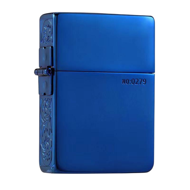 正品zippo打火机唐草限量版蓝钛