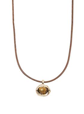 三福复古虎眼系短项链单条 时尚个性小众首饰配饰链条847340