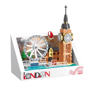 费米积木2025年新款磁吸冰箱贴中国城市风景diy配件地标建筑模型