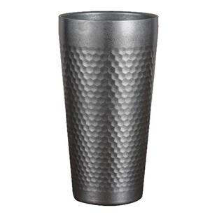 复古304不锈钢锤纹水杯果汁杯工业风双层啤酒杯做旧户外野餐杯