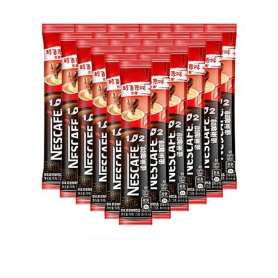 雀巢Nestle速溶咖啡粉原味咖啡12特浓三合一条装提神奶香经典冲泡