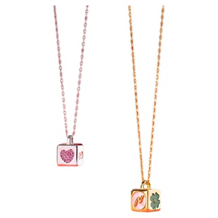 官方正品博主同款Neverfar「LUCK」转运魔方项链女四叶草好运项链