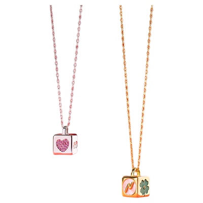 官方正品博主同款Neverfar「LUCK」转运魔方项链女四叶草好运项链