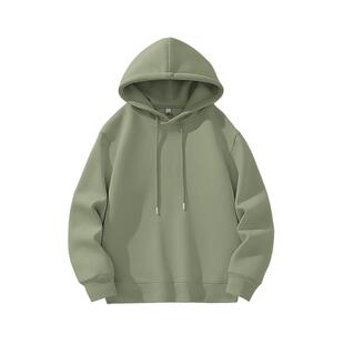 班尼路情侣卫衣男款春连帽外套重磅潮流高级感小众抹茶绿套头衫A