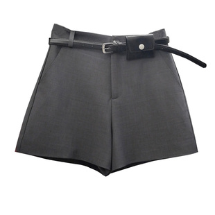 YIMOXI依陌茜高腰短裤女2025夏季显瘦A字阔腿裤十三行百搭西装裤