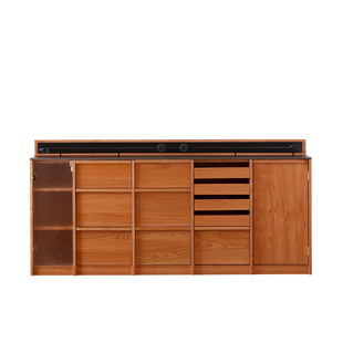 浮生记/矮柜岩板餐边柜樱桃全实木咖啡柜骨骼线边柜收纳储物斗柜