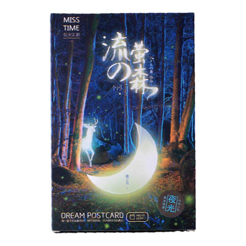 盒装明信片流萤之森麋鹿日式创意贺卡/明信片