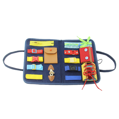 忙碌板蒙氏善学毛毡穿衣早教益智