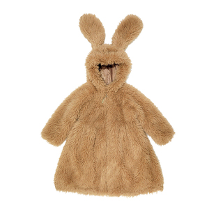 小女孩毛毛绒外套长耳小兔子款女童长款大衣家居服可爱厚实秋冬款