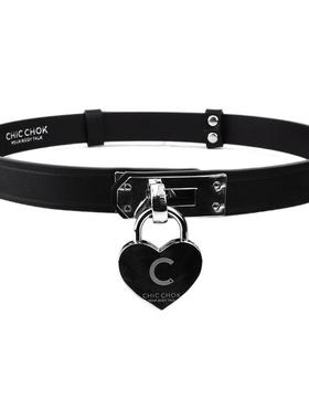 CHICCHOK原创项圈带锁颈圈可调节黑choker高级感颈环定制
