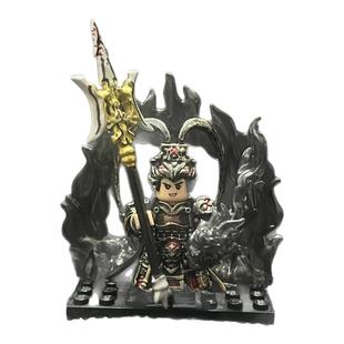 三国赵云吕布铠甲套装第三方积木人仔4.5CM手办模型拼装玩具礼物