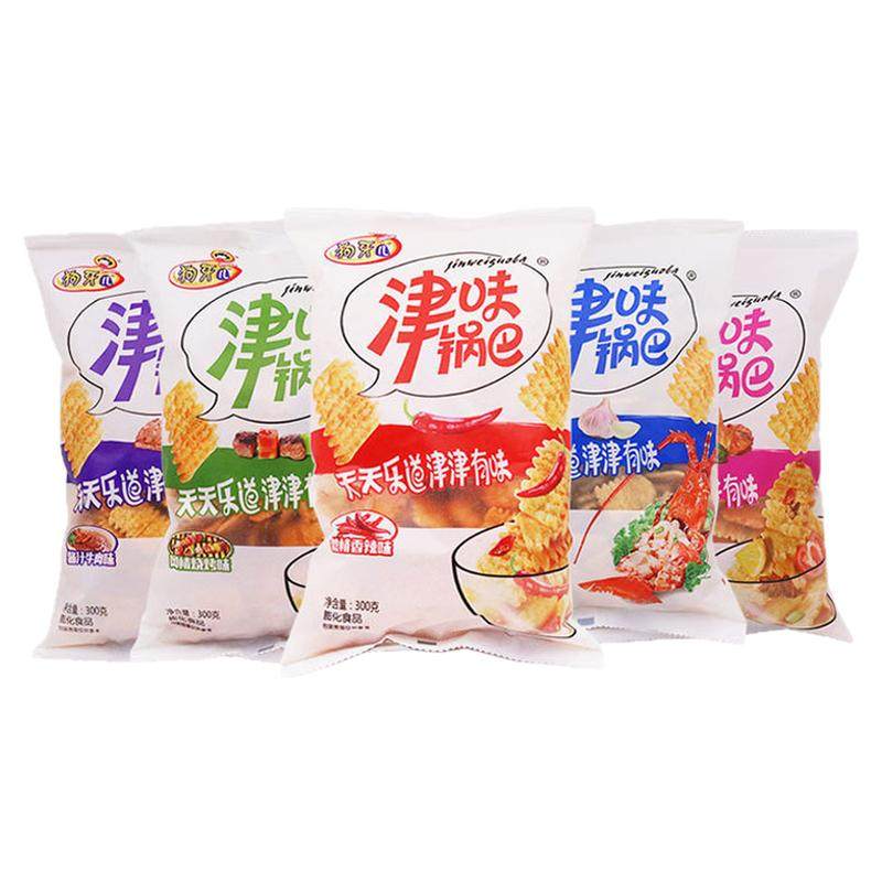 狗牙儿津味锅巴260g牛肉烧烤香辣鲜虾番茄味怀旧休闲膨化追剧零食