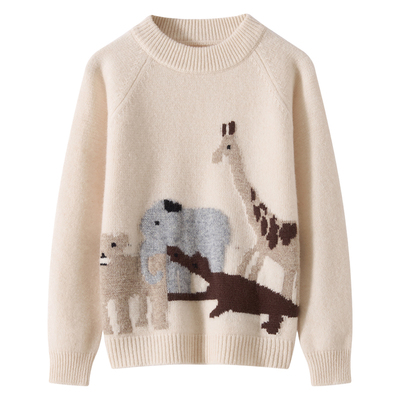 爆！儿童100%纯羊毛衫加厚毛衣