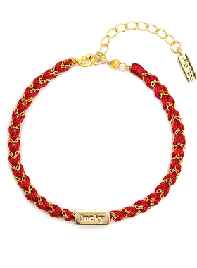 新年礼物情侣纯银镀金时髦手链