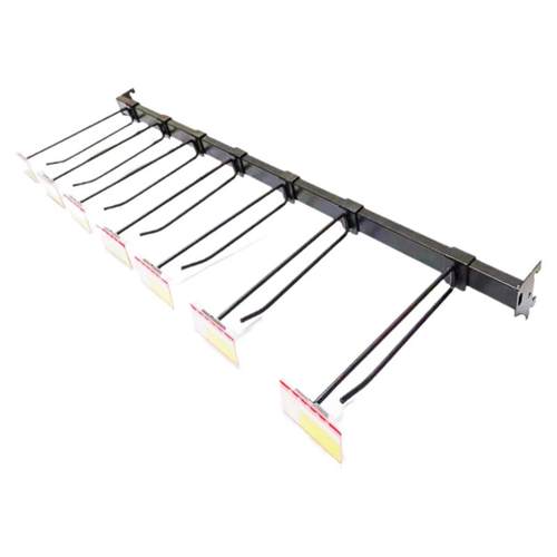 超市货架横杆挂钩套装组合横梁挂勾方管挂架横杠横排商品展示挂条