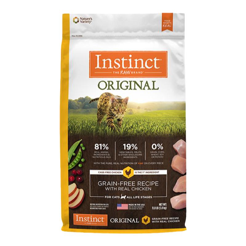 Instinct百利生鮮本能貓糧優(yōu)質(zhì)高蛋白無谷雞肉成貓幼貓全貓糧11磅