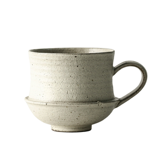 九土手工粗陶咖啡杯复古精致马克杯子粉引茶杯侘寂风原创陶瓷水杯