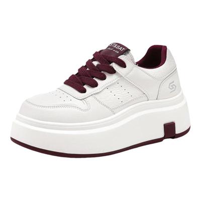 星期六小白鞋女黑白熊猫厚底增高