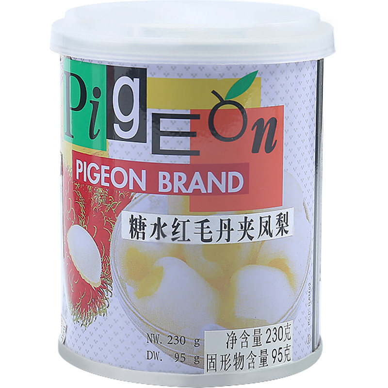 泰国即食糖水红毛丹夹凤梨罐头