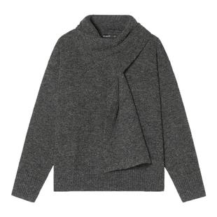 【多穿法】Unvesno(UN)老钱风个性慵懒套头围脖羊毛混纺围巾毛衣