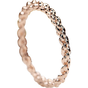 麻花戒指18k女ins潮尾戒时尚小指个性戒玫瑰金网红指环小独身主义