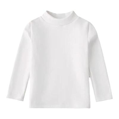 白色男女童加绒保暖打底衫
