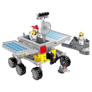 中国产祝融火星车积木拼装月球车模型宇宙探测机器人组装小摆件