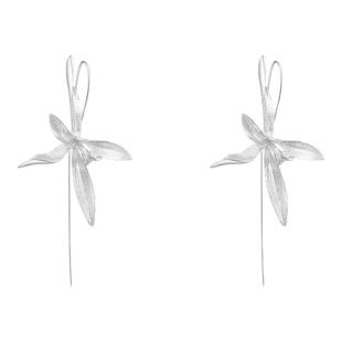 新中式鸢尾花耳环耳钩超好看独特漂亮耳坠气质大气精致高级感耳饰