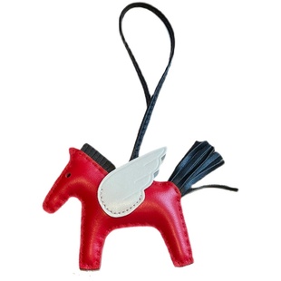 真皮天使小飞马包包挂件 新款纯手工羊皮小马车钥匙扣流苏车挂饰