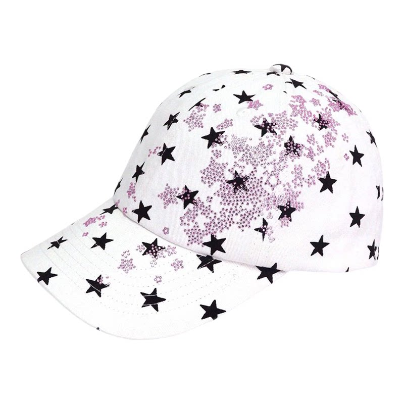 星星烫钻美式复古百搭棒球帽女帽