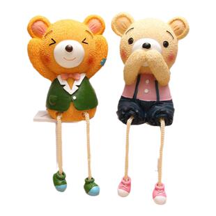 创意田园吊脚娃娃手办桌面摆件家居酒柜装饰品三不熊公仔朋友礼品