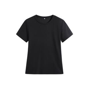 班尼路黑色速干短袖t恤女夏季2026新款圆领凉感修身打底正肩上衣H