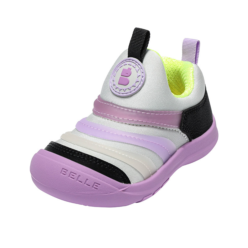 百丽童鞋2026春新款男女童毛毛虫鞋儿童运动鞋软底防滑校园休闲鞋