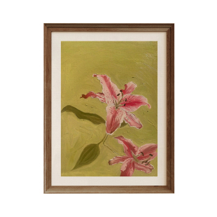 法式中古风客餐厅装饰画轻奢高级感美式复古床头挂画花卉玄关壁画