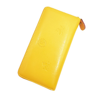 真皮钱包男女士2024款款貔貅黄色招财长款高档精致时尚钱包手拿包