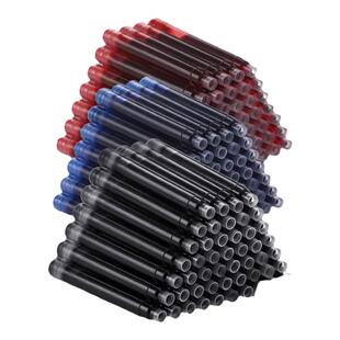 通用墨囊2.6mm小口径100支墨囊可替换钢笔墨囊黑色纯蓝红色蓝黑色