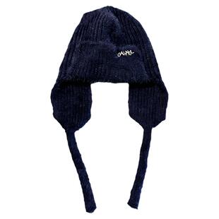 nojob vintage古着 美式复古街头简约帽雷锋帽子显脸小针织飞行帽