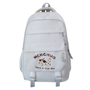 黑色书包初中女生高颜值高中生女2025新款大容量结实耐用双肩背包