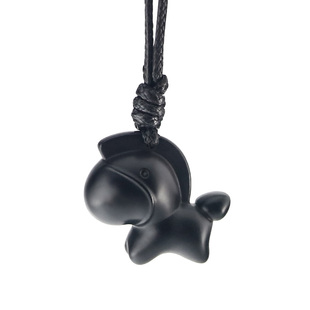 黑檀木生肖马吊坠钥匙扣项链马十二生肖卡个性通版小马可爱锁骨链