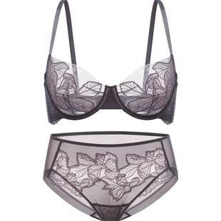 【套装】LACLOVER兰卡文蕾丝性感文胸内裤两件套轻羽蕾丝
