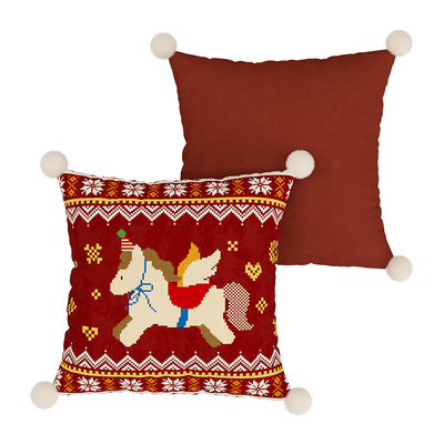 跳跳小马2026新款卡通ins风4545枕套枕芯可拆洗抱枕短毛绒氛围感