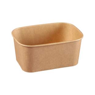 一次性牛皮纸餐盒长方形外卖快餐打包盒加厚带盖可降解便当沙拉盒