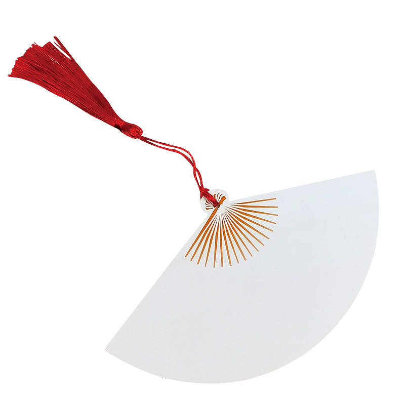 大号空白扇子扇形DIY手工书签材料包创意纸质学生儿童手绘卡流苏